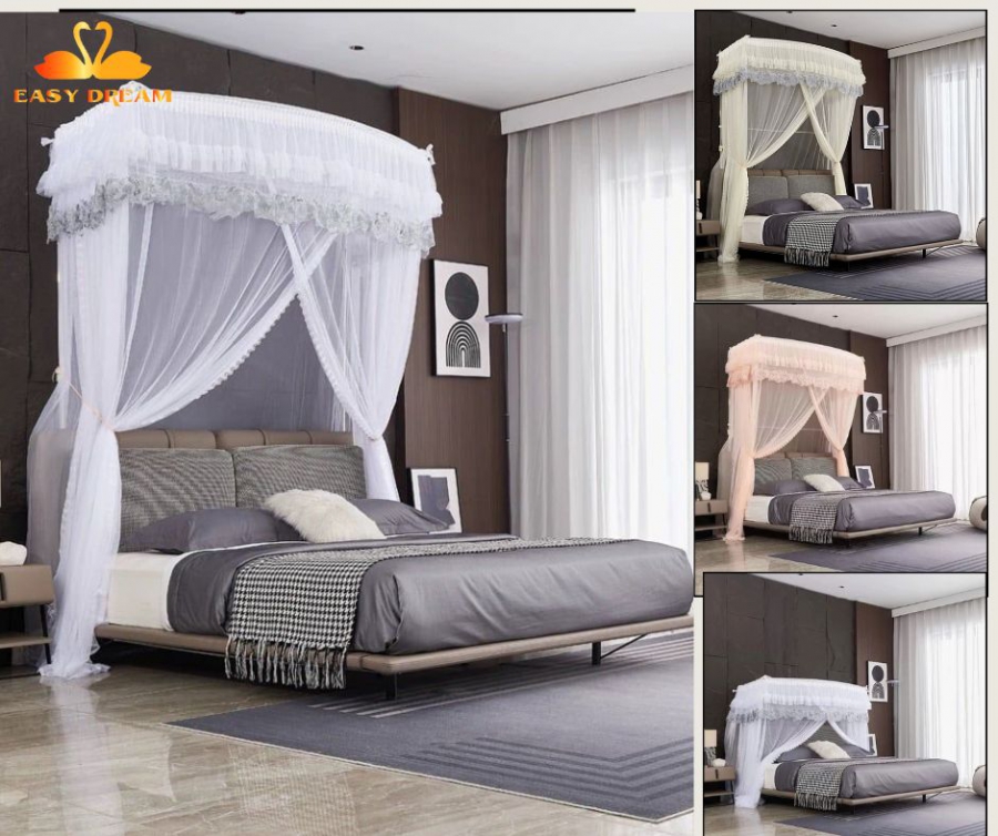 Màn khung thu gọn + tăng chỉnh chiều cao   + không khoan tường 