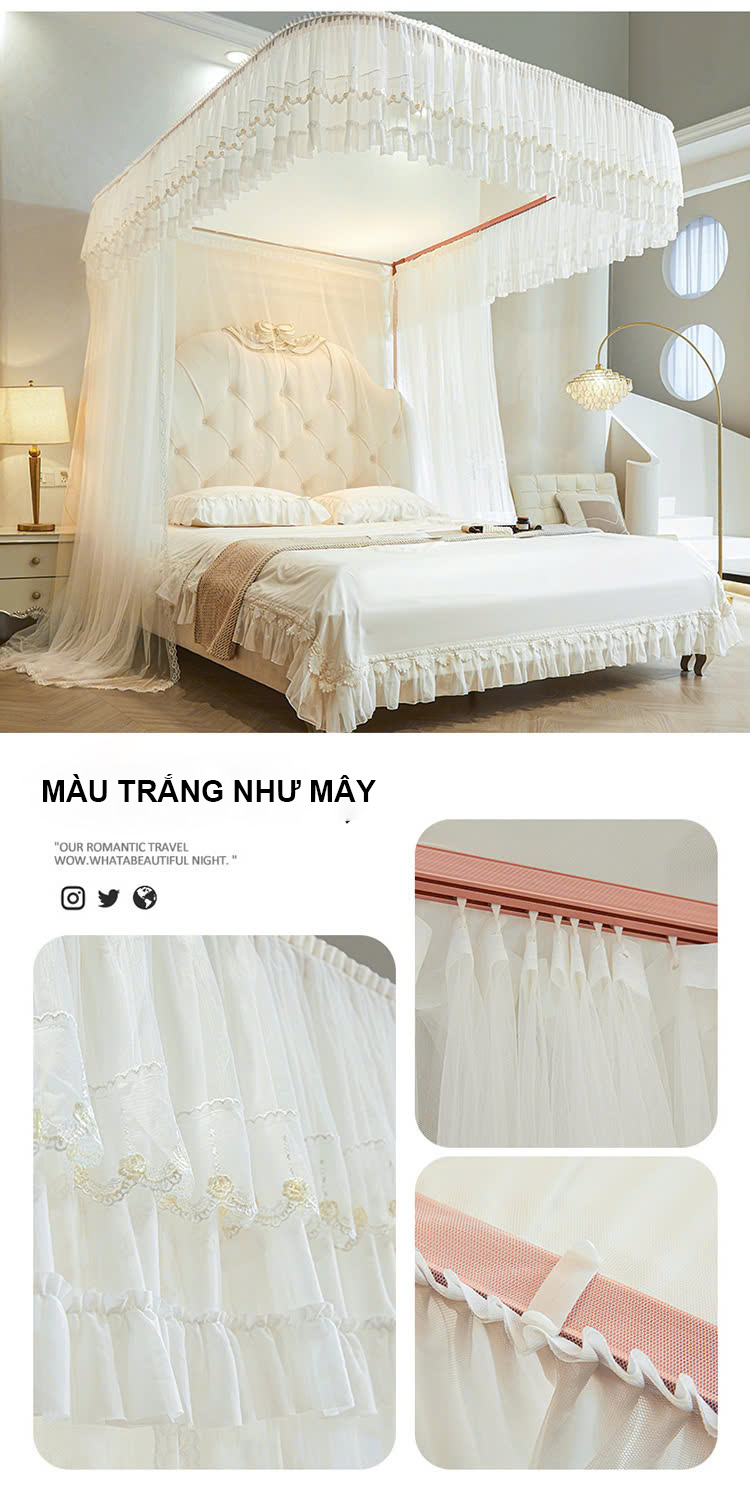 Màn khung không khoan tường , màn ngủ không khoan tường 