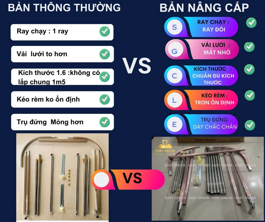 Màn khung vải 2 lớp + không khoan tường 