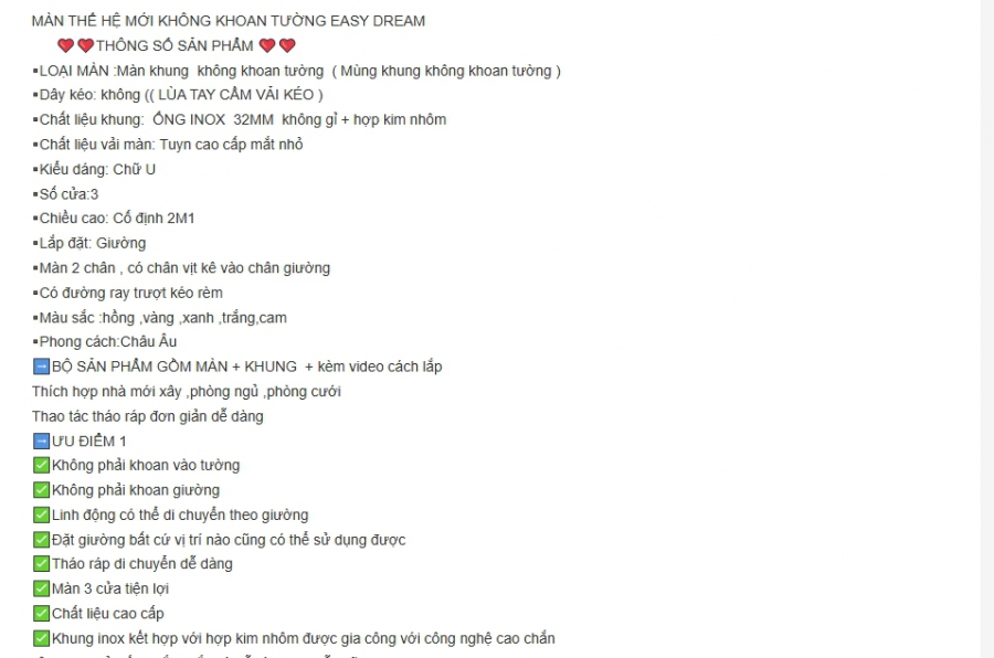 Màn khung vải 2 lớp + không khoan tường , Chống muỗi 