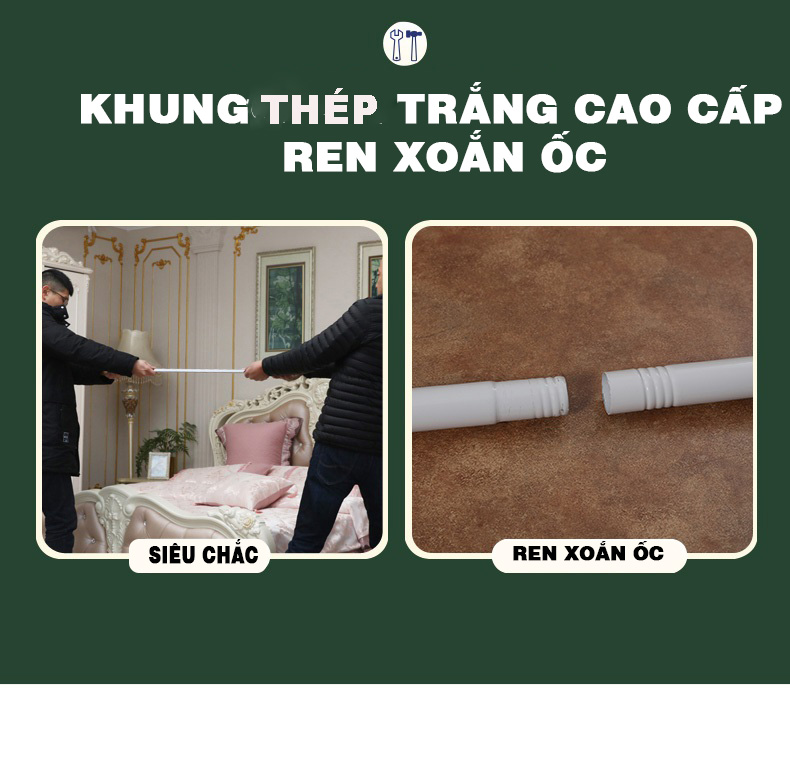 Màn khung công chúa không khoan tường 4 trụ 