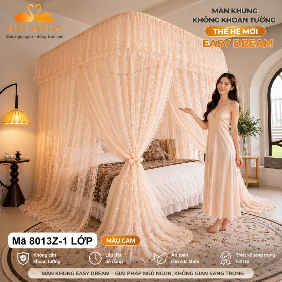 Màn khung không khoan tường -Mùng ngủ  không khoan 