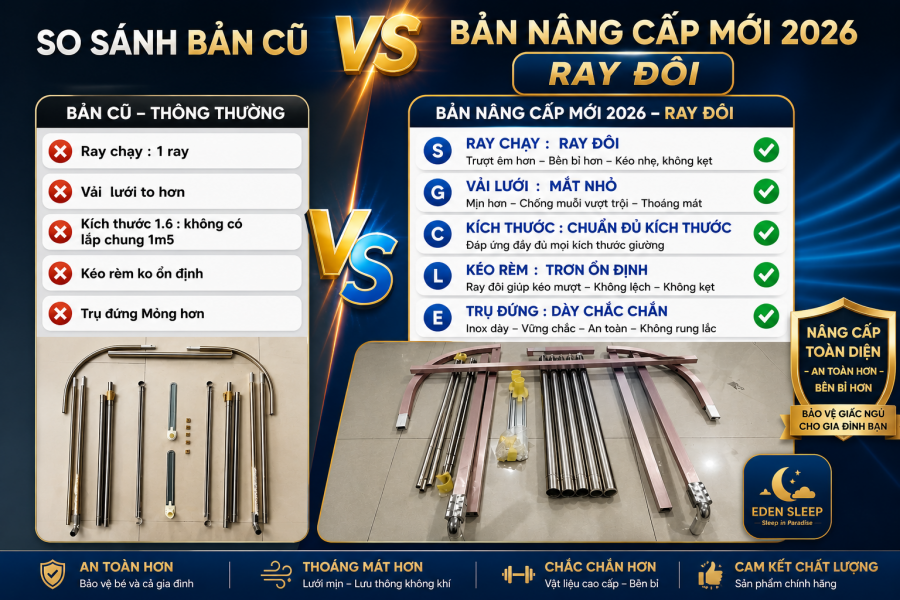 Màn ( mùng ) ngủ không khoan tường chống muỗi mã 8013K