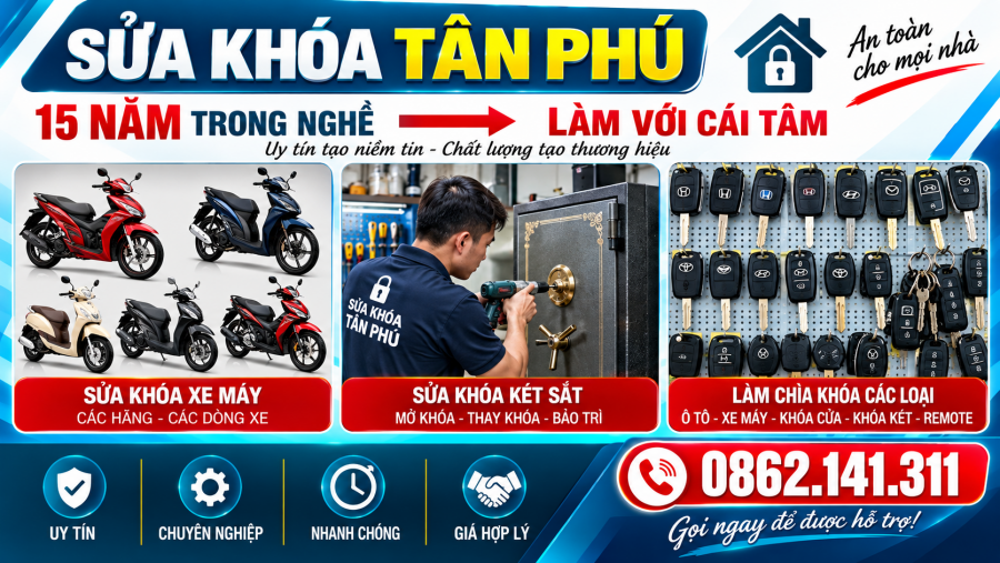 CỬA HÀNG SỬA KHÓA QUẬN TÂN PHÚ 