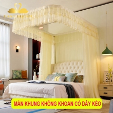 Màn khung không khoan tường  kéo dây ròng rọc 