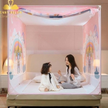 Màn khung không khoan tường dưới sàn nhà trên giường nằm nệm đều được 